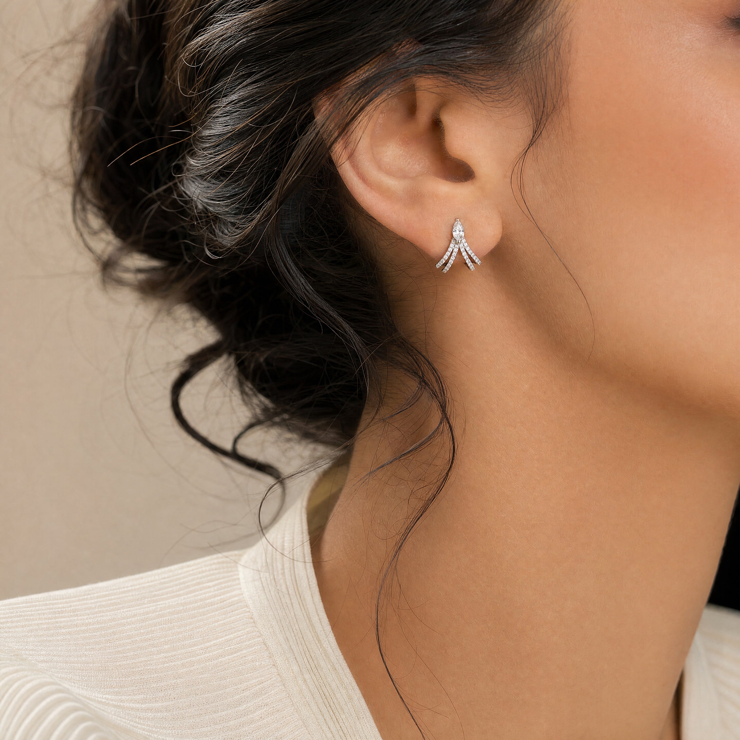 Queen Marquise Round Diamond Earrings