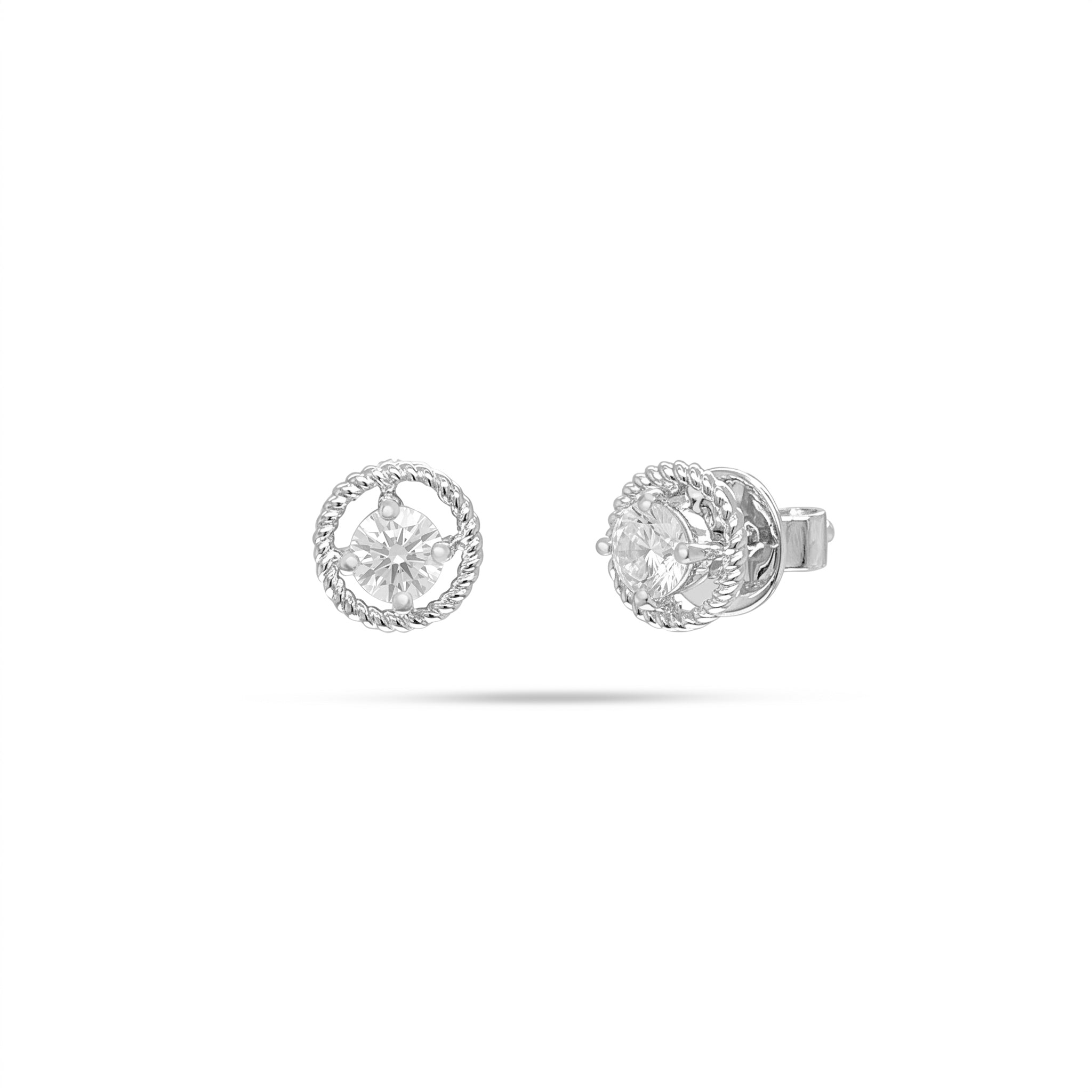 Rope Round Diamond Earrings