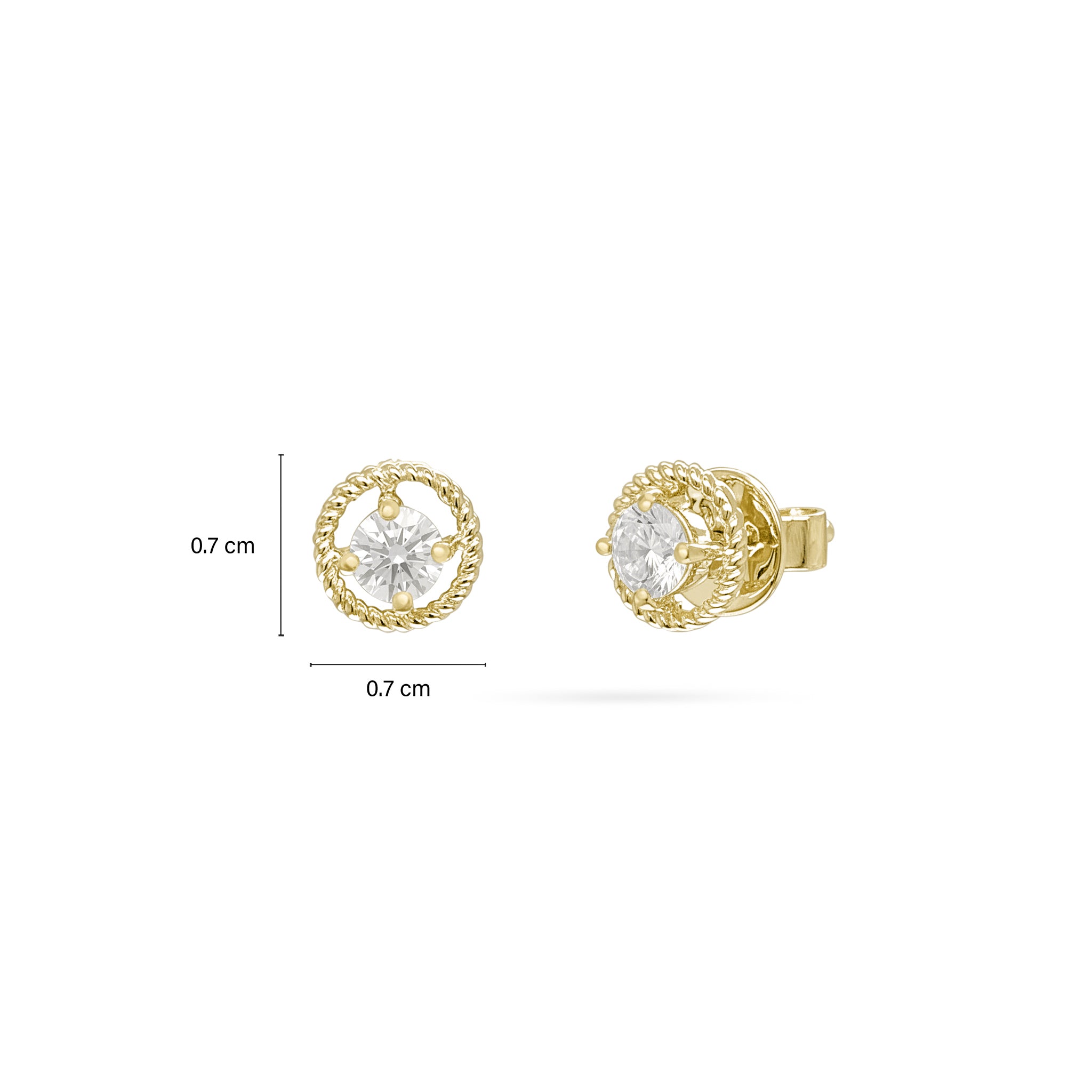 Rope Round Diamond Earrings