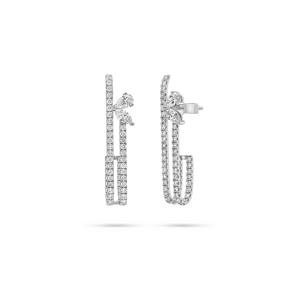 Rectangular Marquise Pear Diamond Earrings