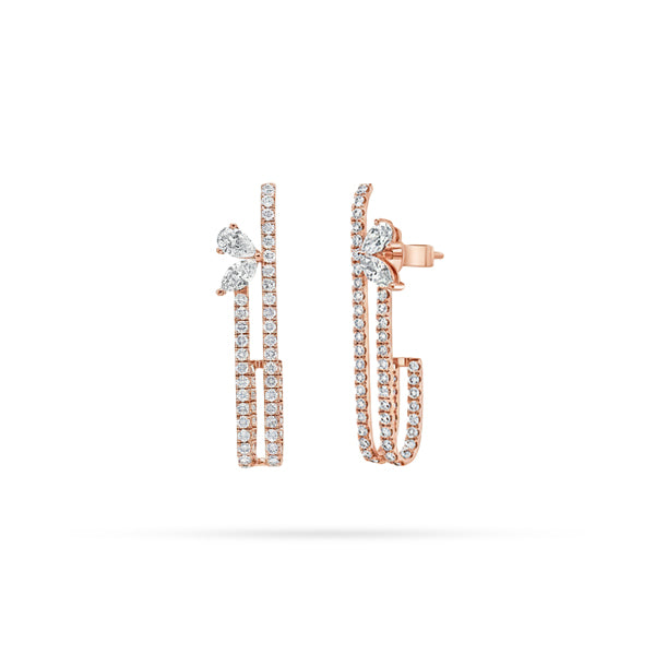 Rectangular Marquise Pear Diamond Earrings