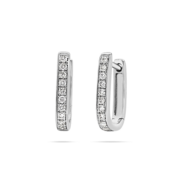 Rectangular Huggie Diamond Earrings