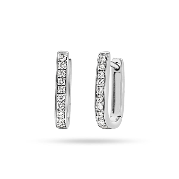 Rectangular Huggie Diamond Earrings