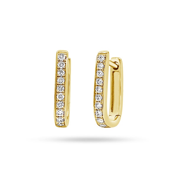 Rectangular Huggie Diamond Earrings