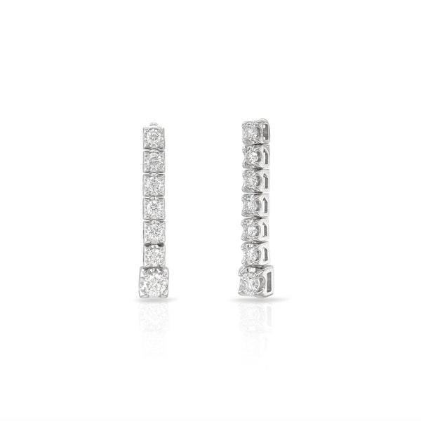 Round Diamond Tennis Earrings