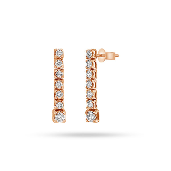 Round Diamond Tennis Earrings