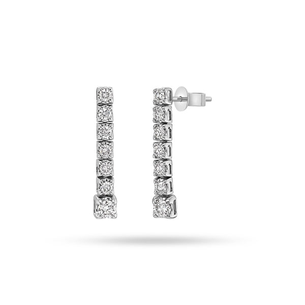 Round Diamond Tennis Earrings
