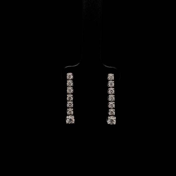 Round Diamond Tennis Earrings