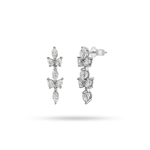 Trio Pear Marquise Diamond Earrings