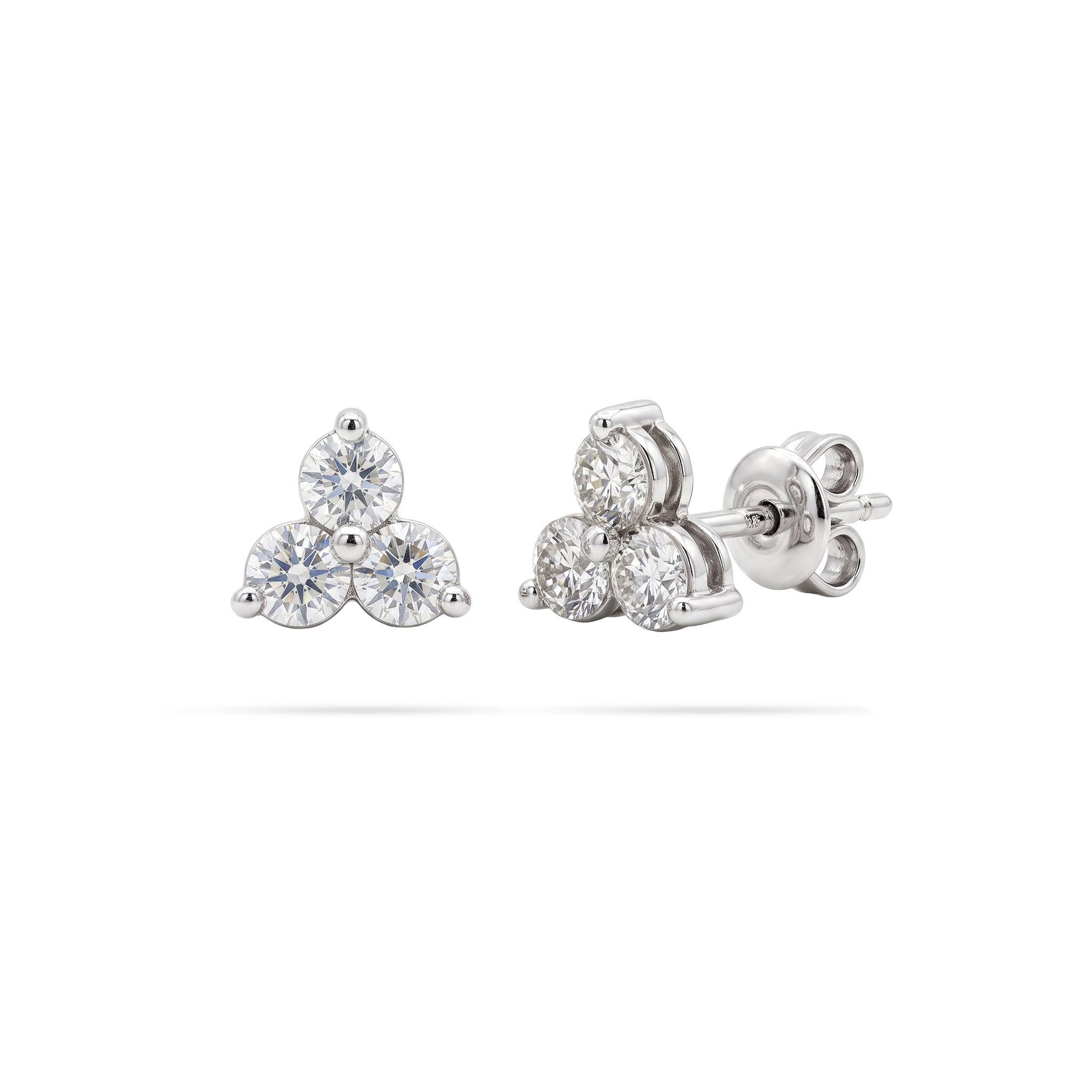 Trio Round Diamond Earrings