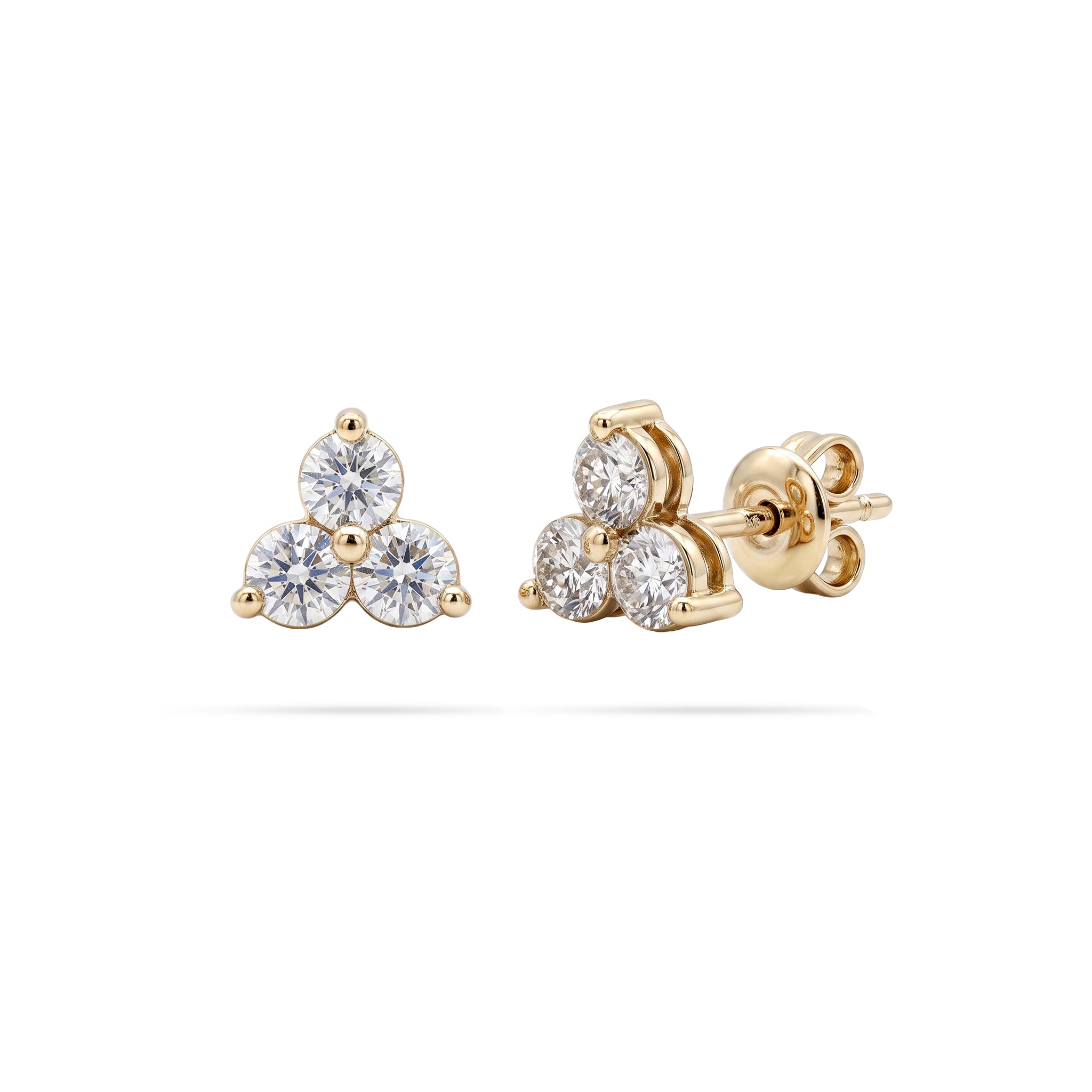 Trio Round Diamond Earrings