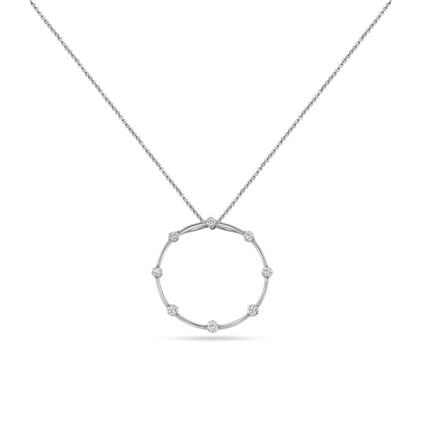Link Round Diamond Pendant