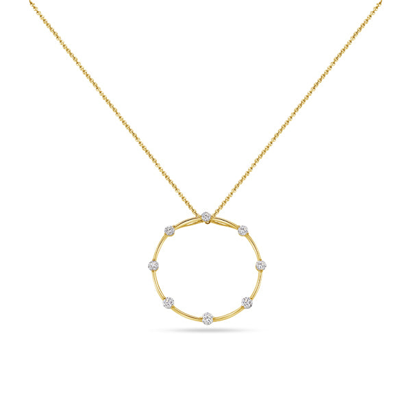 Link Round Diamond Pendant