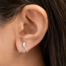 Princess Round and Marquise Diamond Earrings
