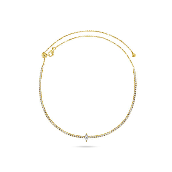 Marquise Round Diamond Tennis Choker