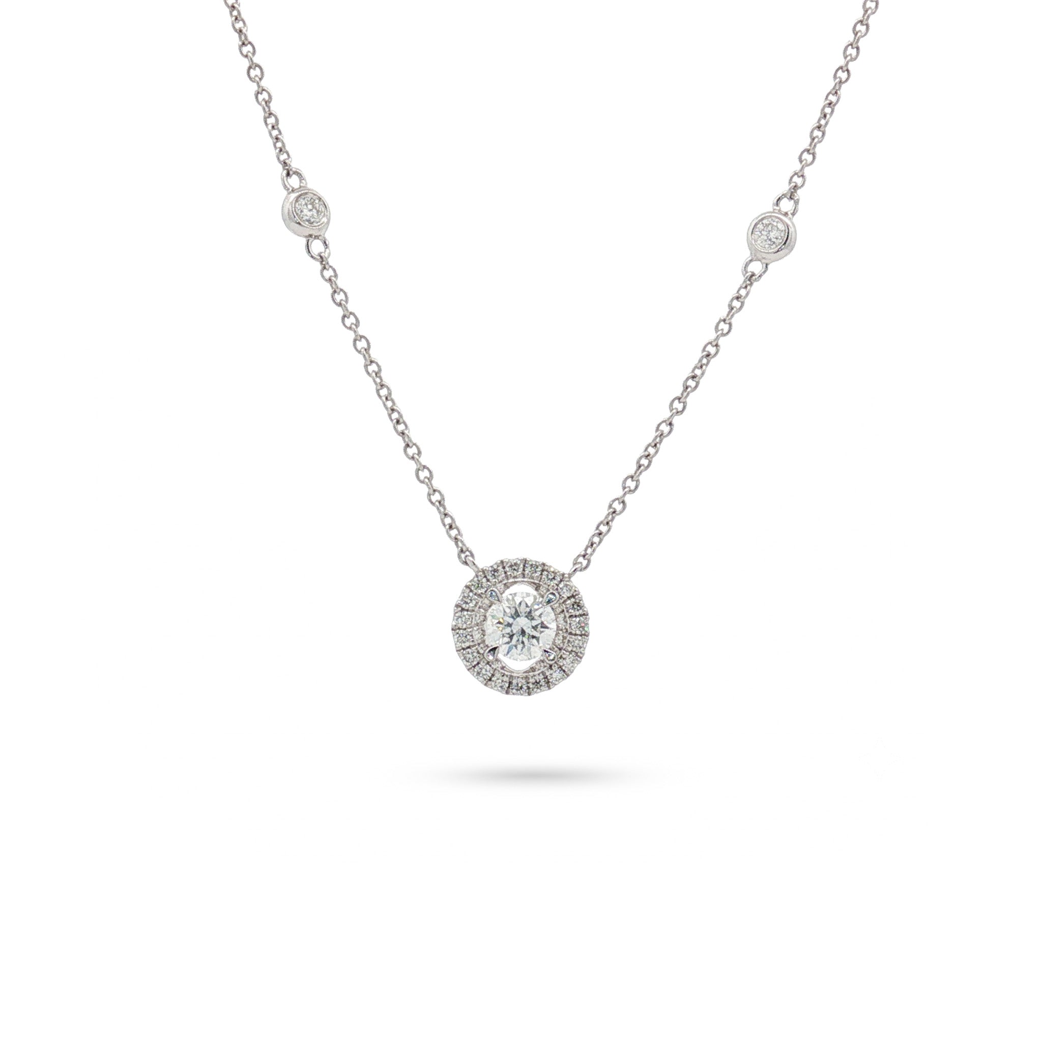 Halo Round Diamond Pendant
