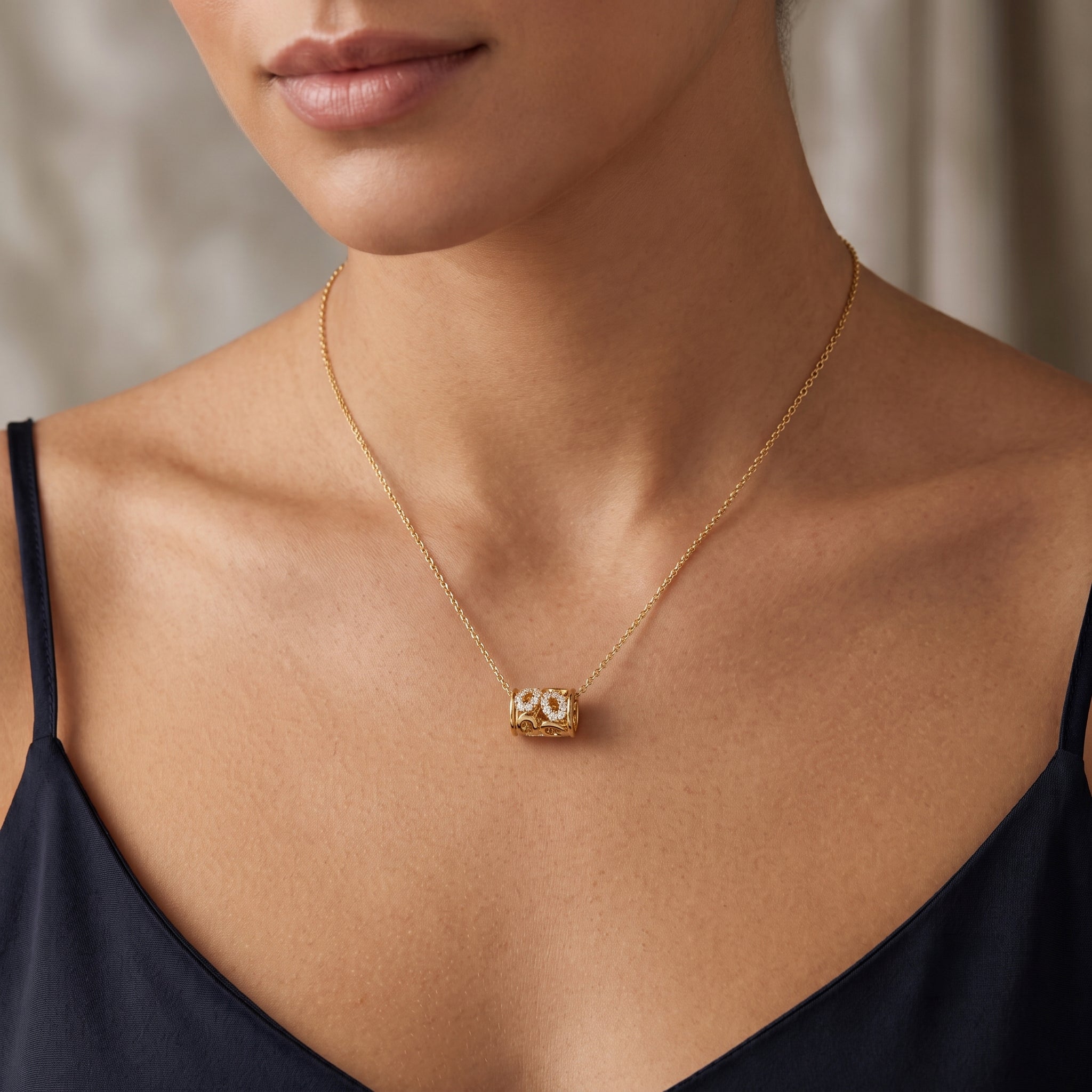 Pave Circle Round Diamond Pendant