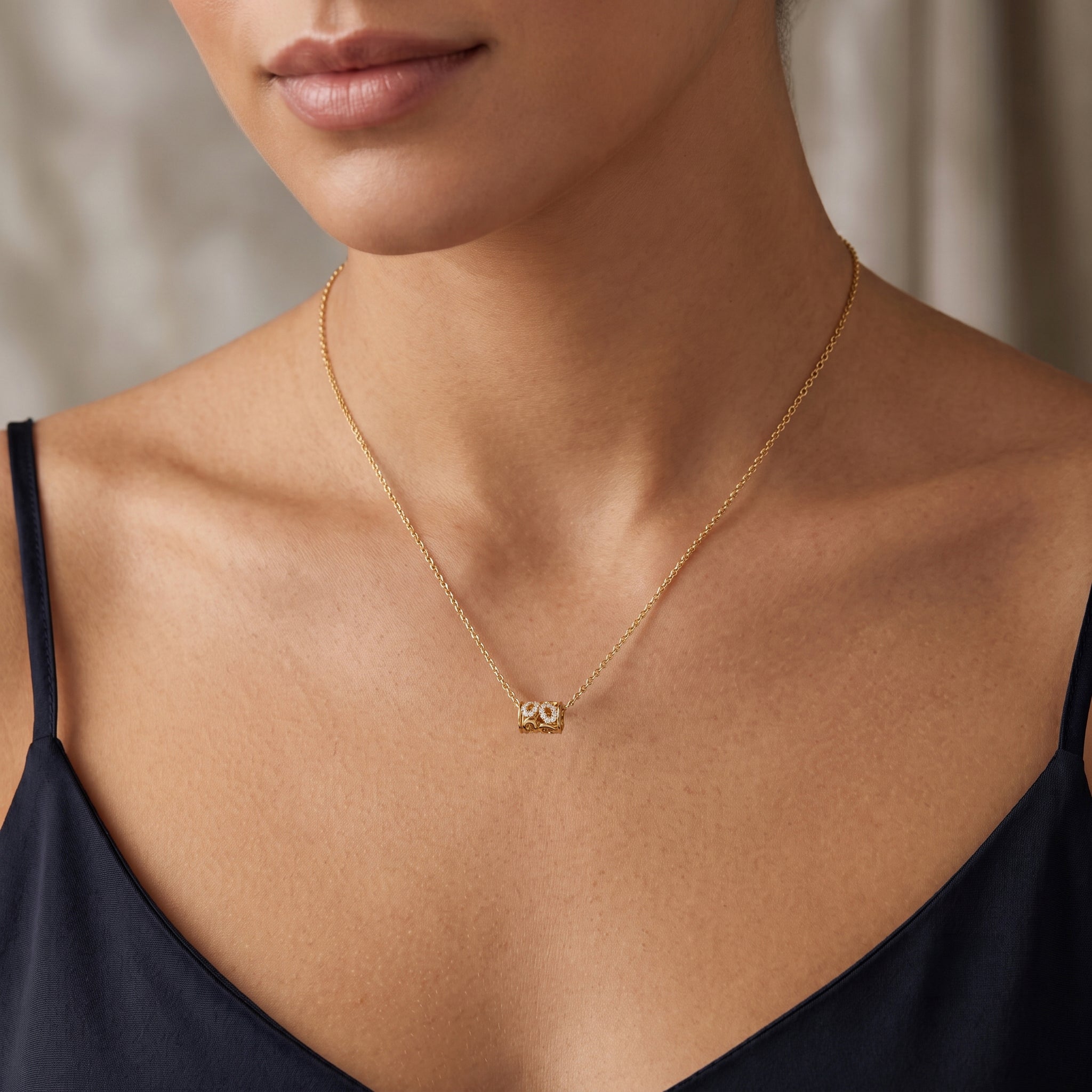 Pave Circle Round Diamond Pendant