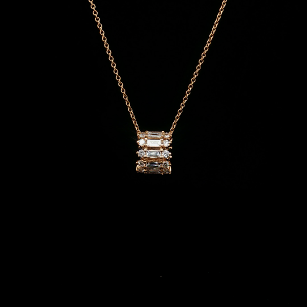 Circle Baguette Diamond Pendant