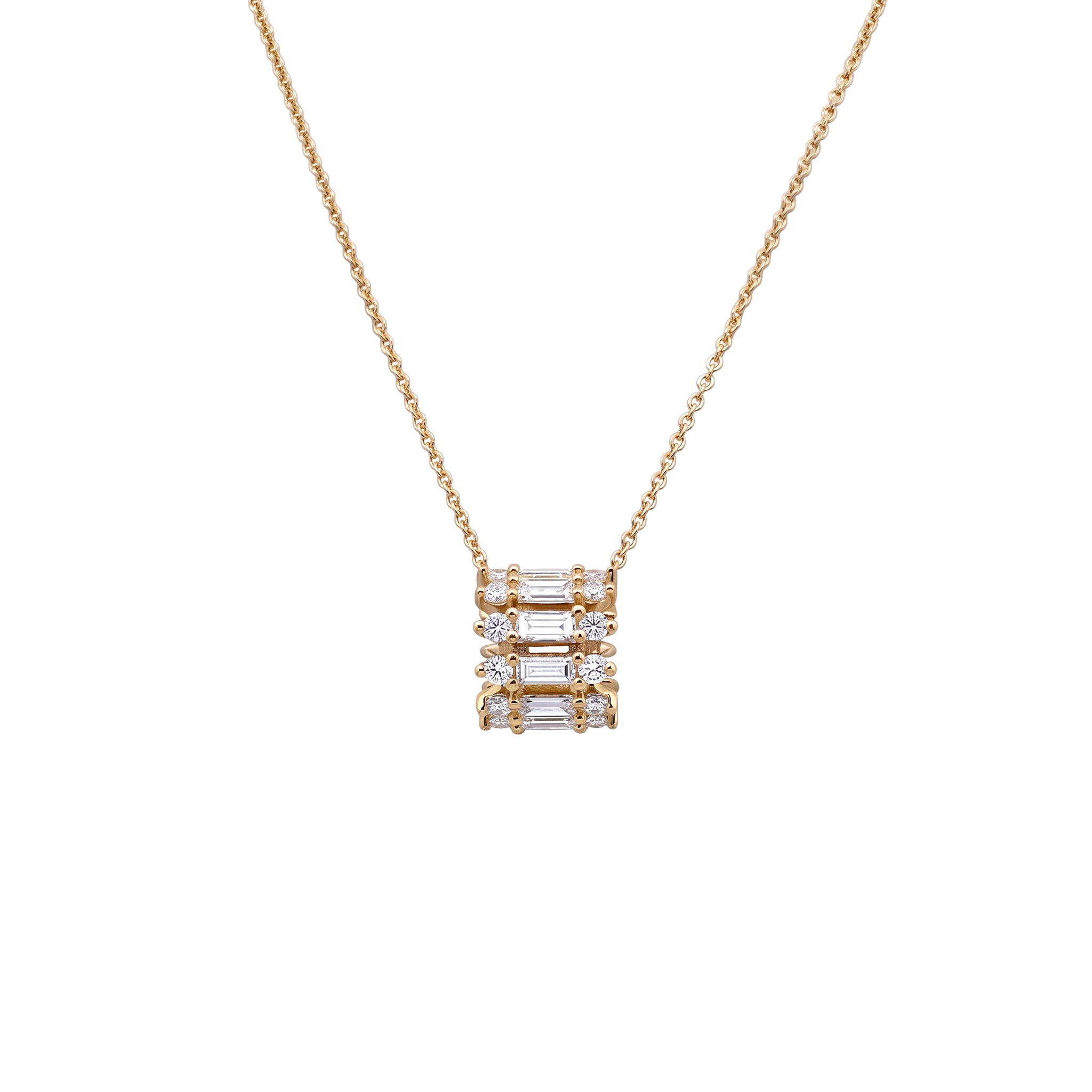 Circle Baguette Diamond Pendant