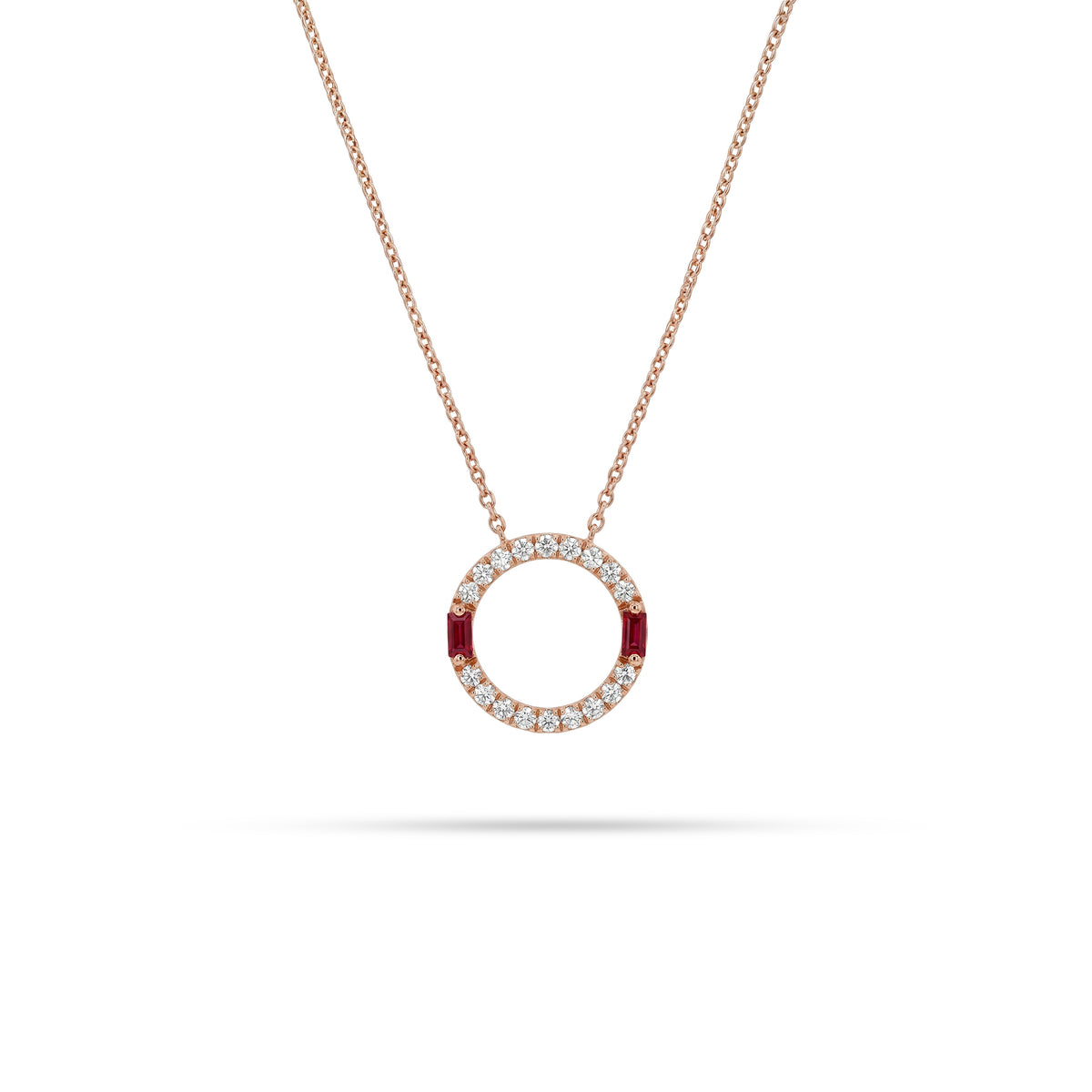 Round Diamond Pendant - Ruby, Sapphire