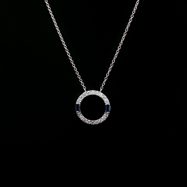 Round Diamond Pendant - Ruby, Sapphire