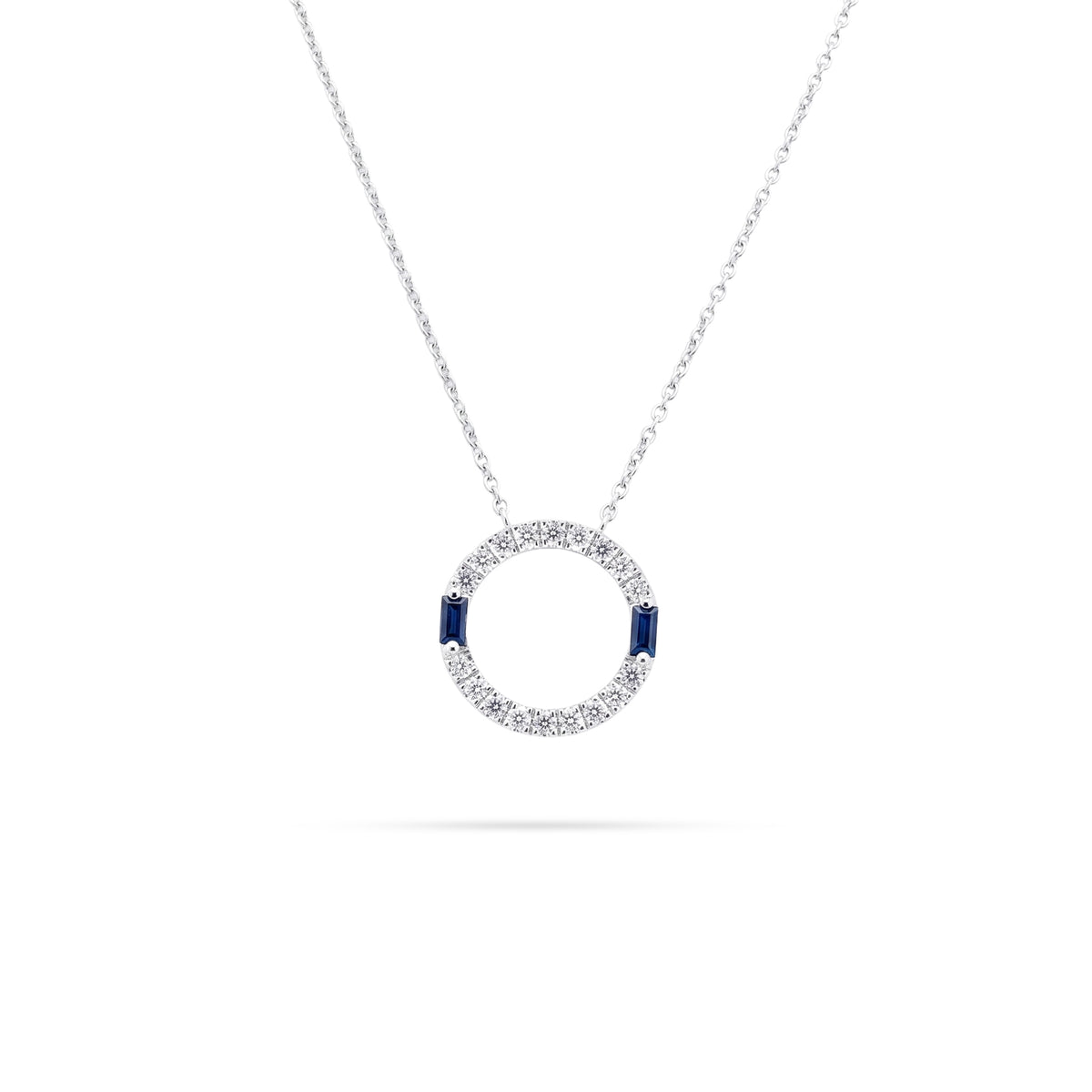 Round Diamond Pendant - Ruby, Sapphire