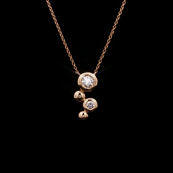Bezel Drop Round Diamond Pendant