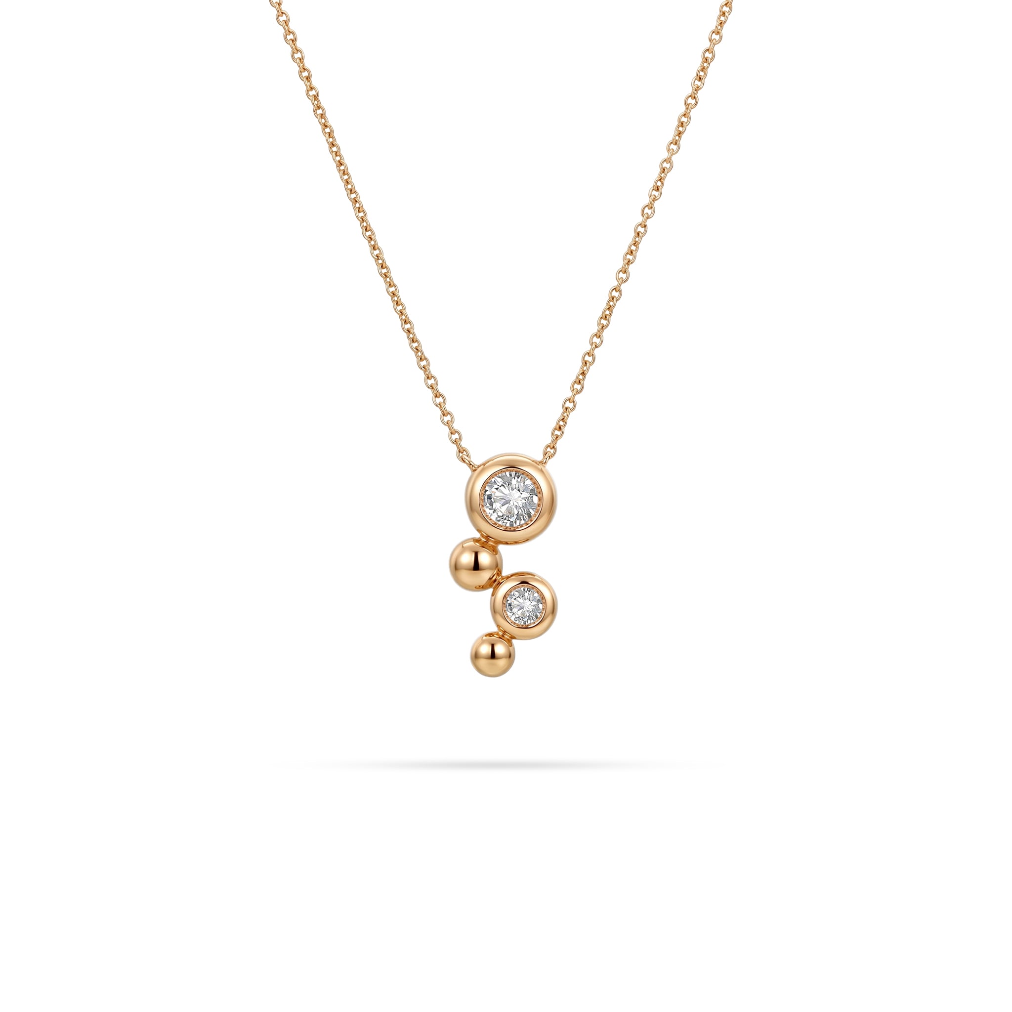 Bezel Drop Round Diamond Pendant
