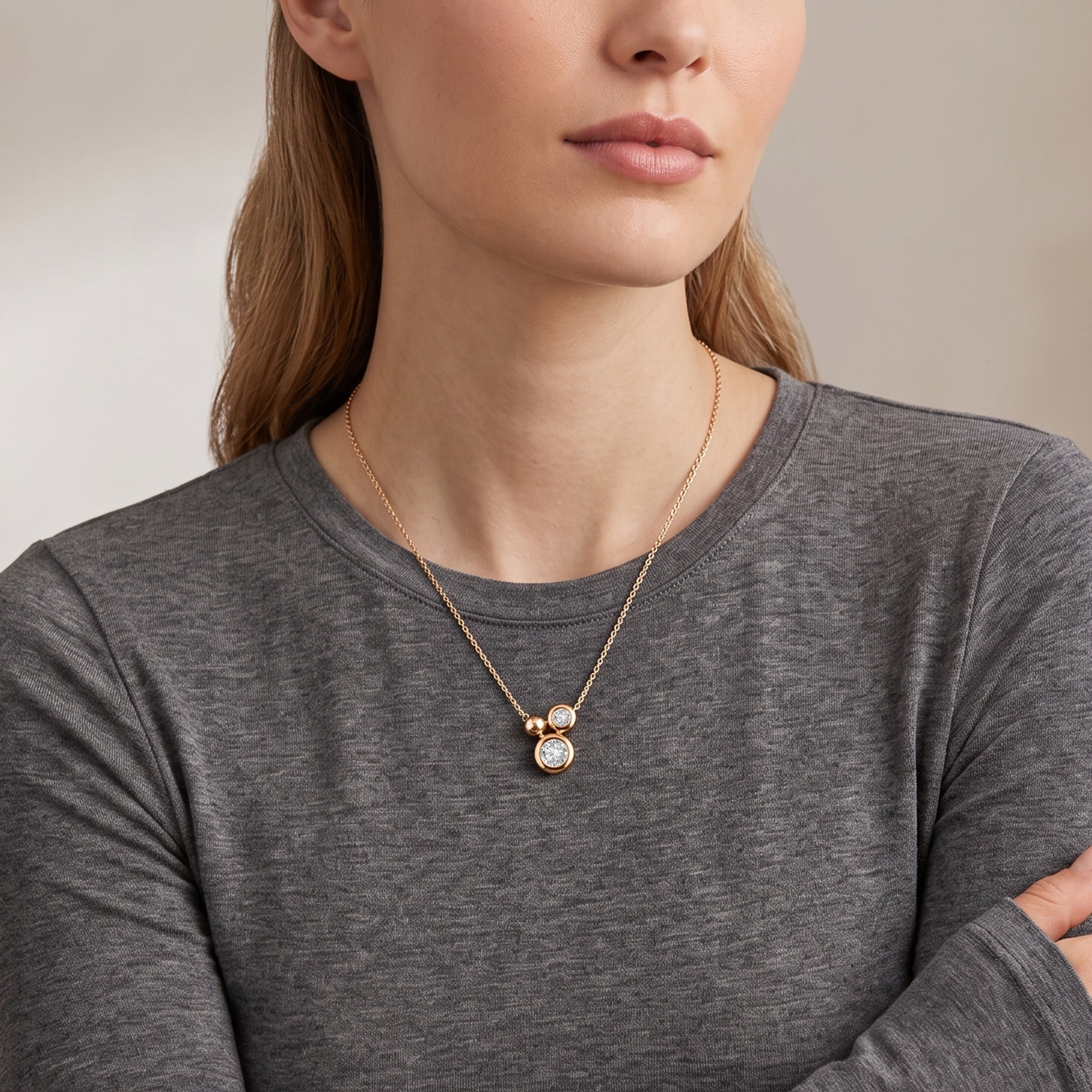 Bezel Round Diamond Pendant