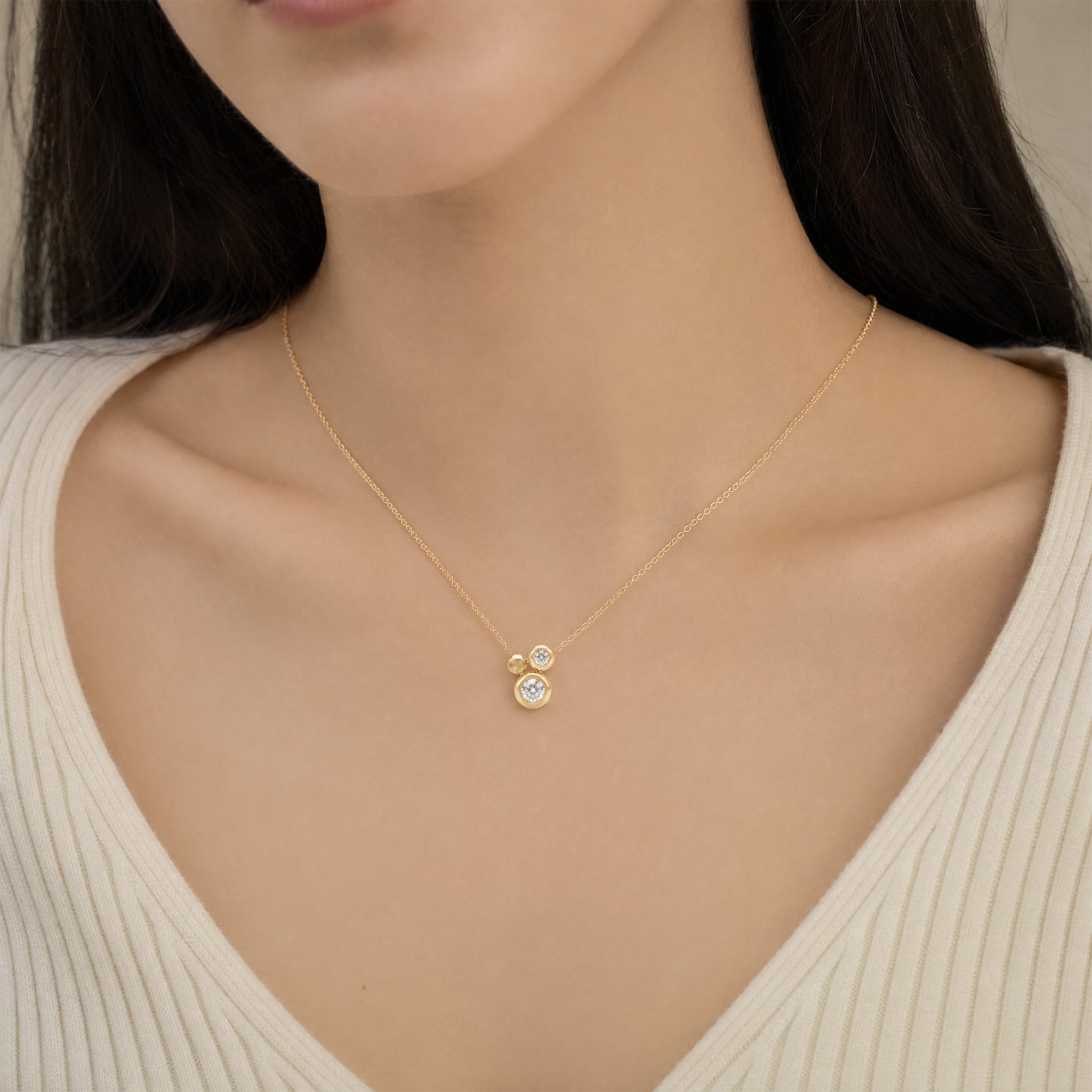 Bezel Round Diamond Pendant