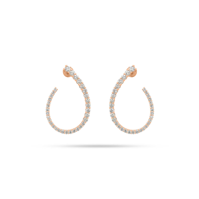 Arc Hoop Diamond Earrings