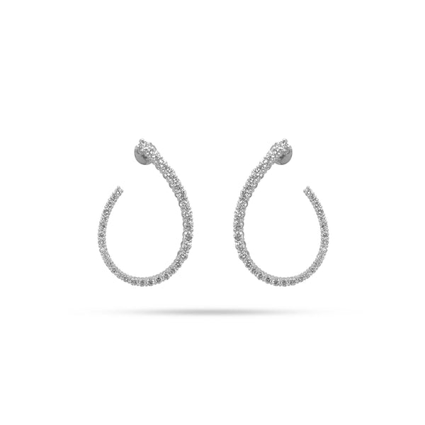 Arc Hoop Diamond Earrings