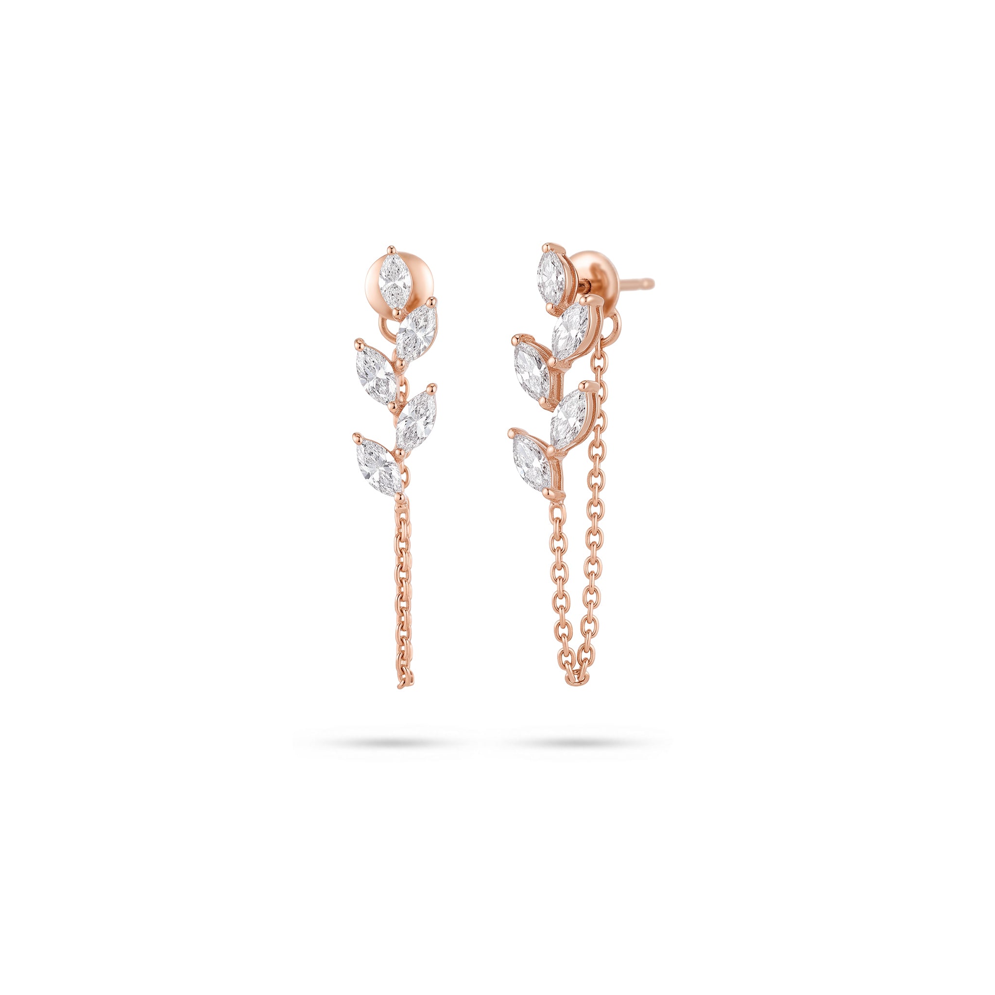 Chain Marquise Diamond Earrings