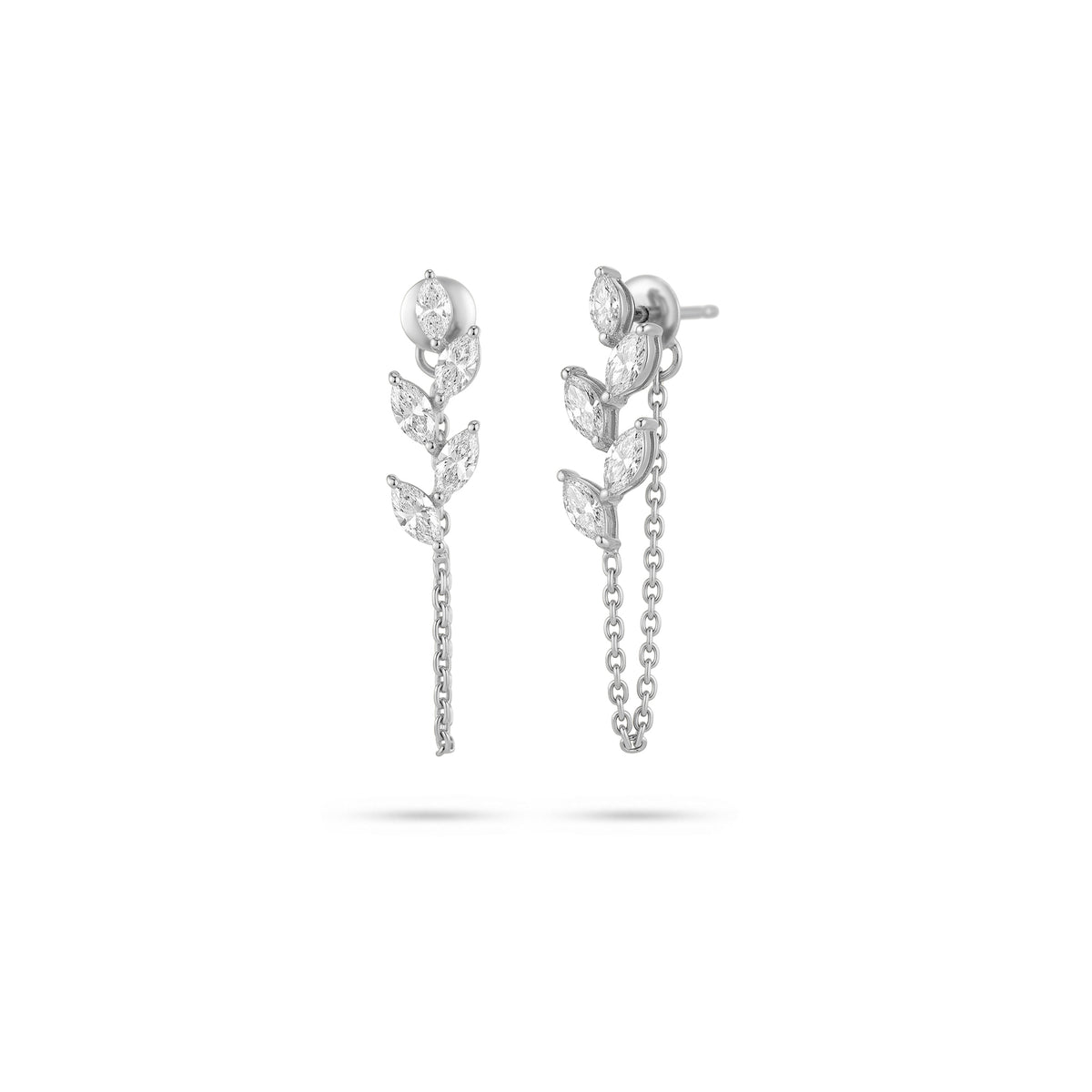 Chain Marquise Diamond Earrings