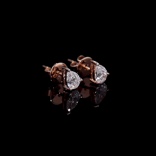 Pear Natural Diamond Stud Earrings