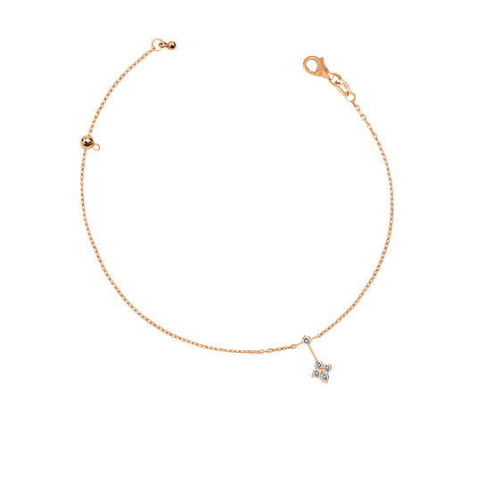Dangling Round Diamond Anklet