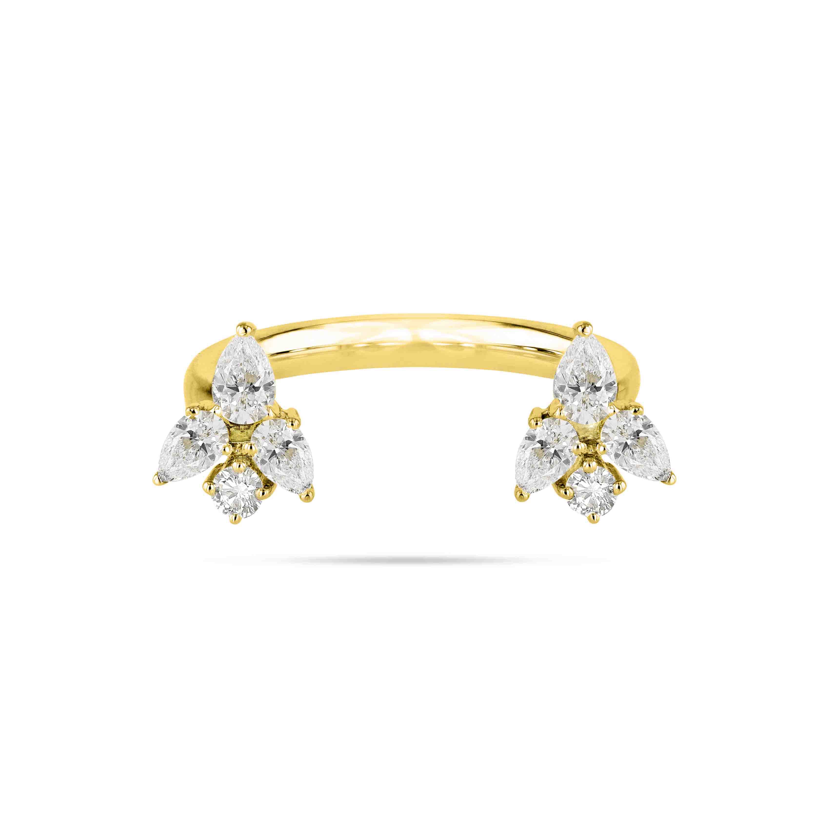 Cluster U Shaped Diamond Ring