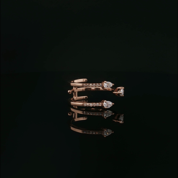 Spiral Pear Round Diamond Ring