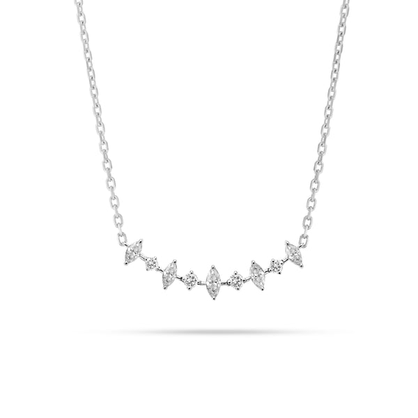 Arc Marquise Round Diamond Pendant