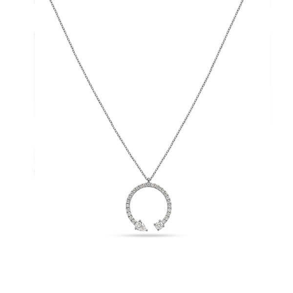 Arc Pear Round Diamond Pendant