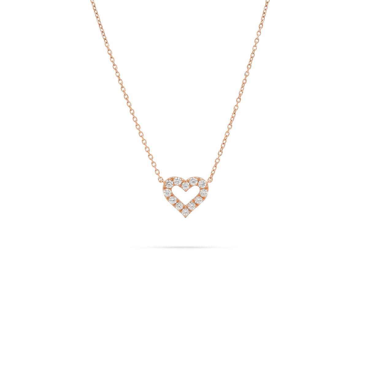 Petite Heart-Shaped Round Diamond Pendant