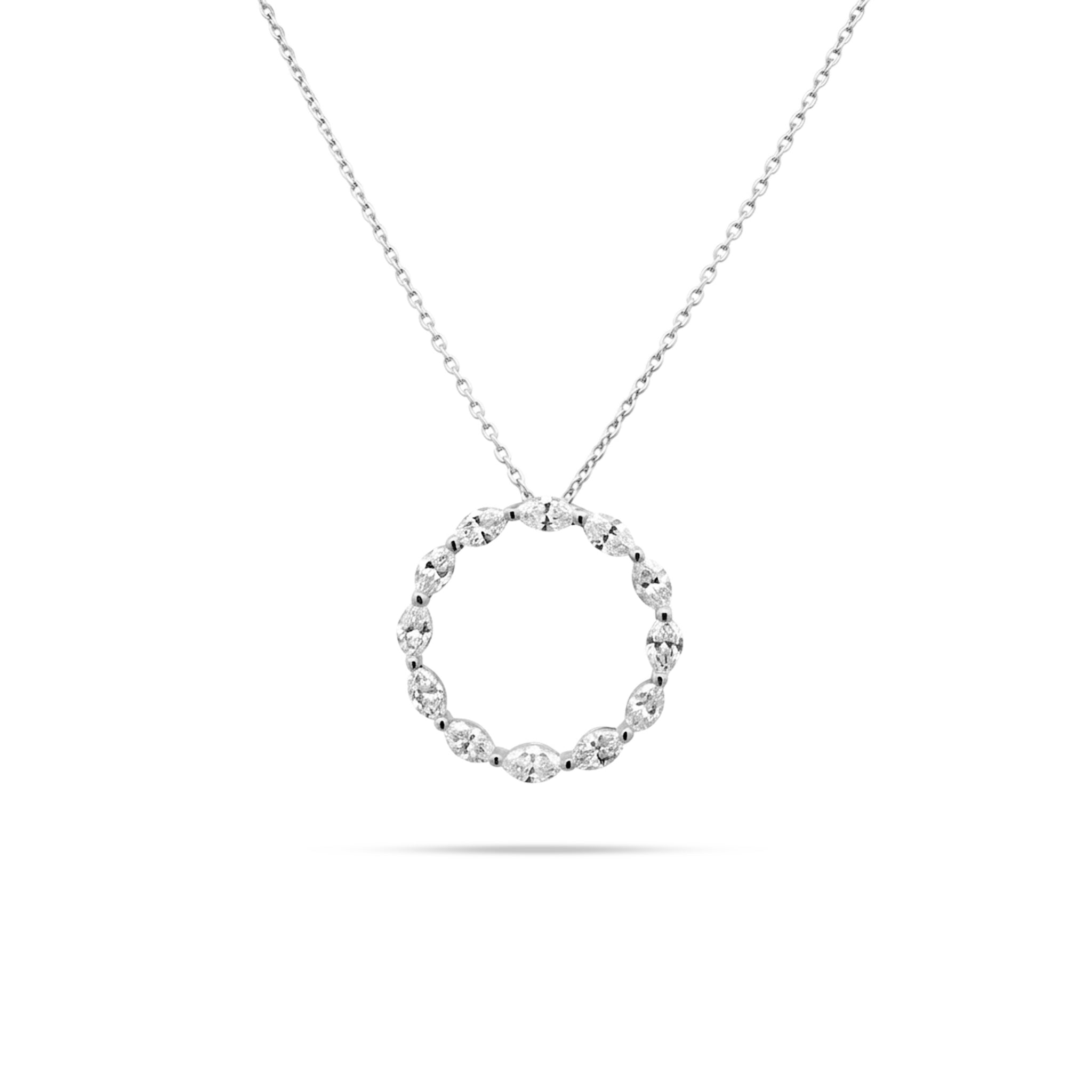 Marquise Round Diamond Pendant