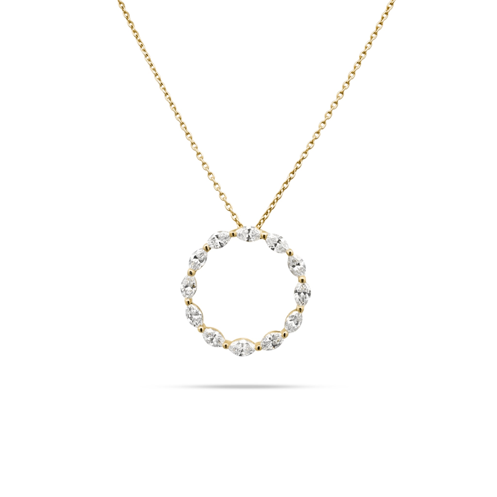 Circle Marquise Diamond Pendant