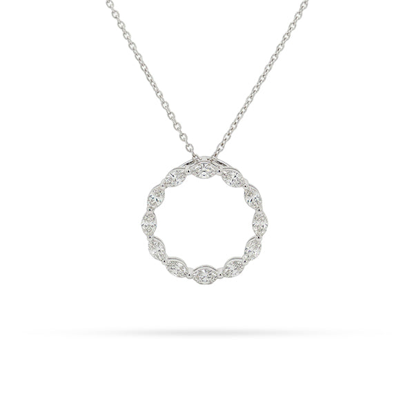 Marquise Round Diamond Pendant