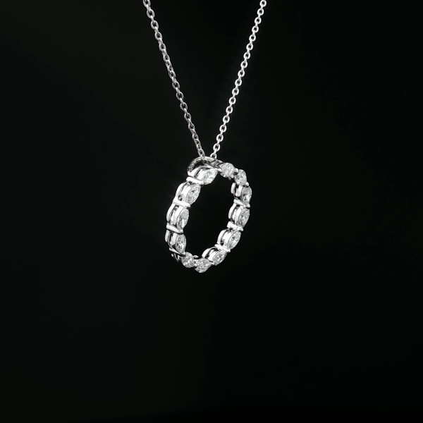 Marquise Round Diamond Pendant