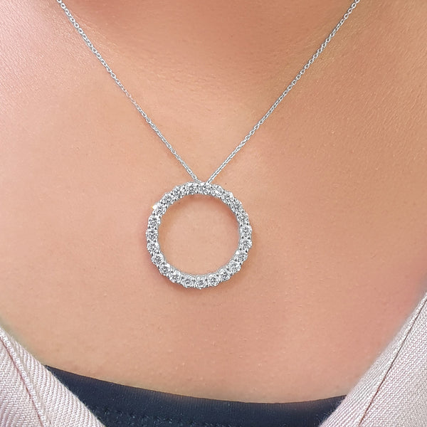 Circle Round Diamond Pendant