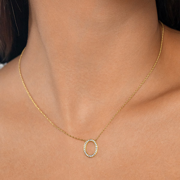 Oval Shape Round Diamond Pendant