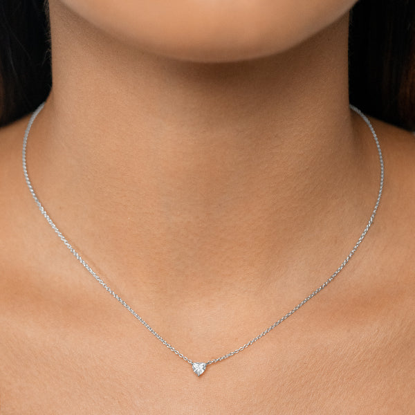 Heart Natural Diamond Solitaire Pendant