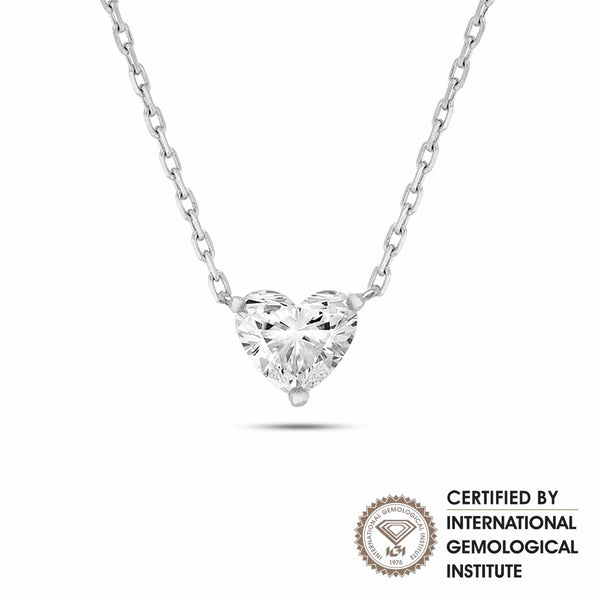 Heart Natural Diamond Solitaire Pendant